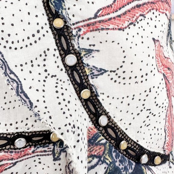 New ISABEL MARANT Ugi Ruffle Trim Grommet Stud Mini Skirt Sz 36 FR US S - Picture 6 of 8